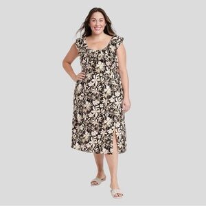 Ava & Viv Women’s Floral Plus Size Ruffle Empire Waist Maxi Dress 2X NWT